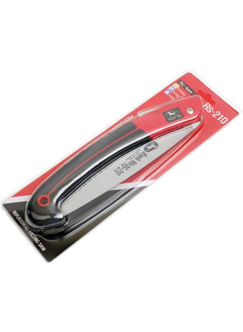 بايك ما منشار تقليم قابل للطي احترافي من بايك ما (RS-210) مصنوع من الفولاذ المقاوم للصدأ، صنع في كوريا، مثالي للاستخدام المنزلي والحدائق الخارجية - Image 3